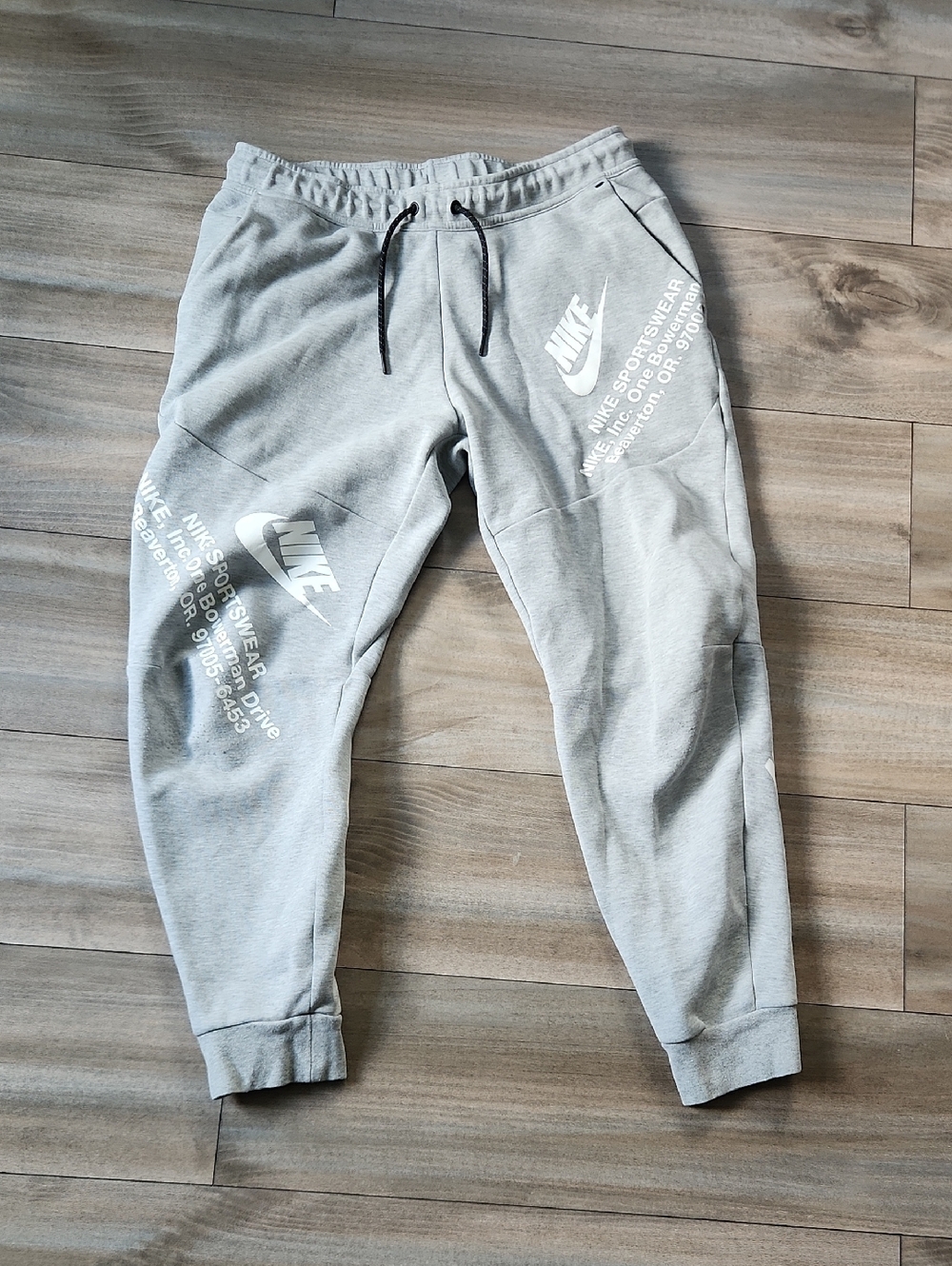 Nike Light Gray Sweat Joggers with White Logos